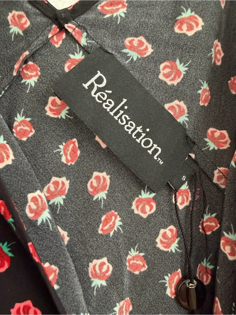 Réalisation Par Black Blazer with Red Rose Print